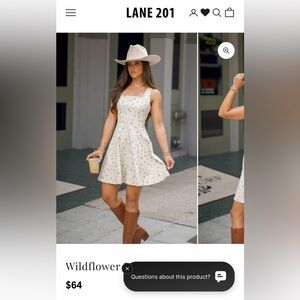 Floral Cream Dress with Brown Boots